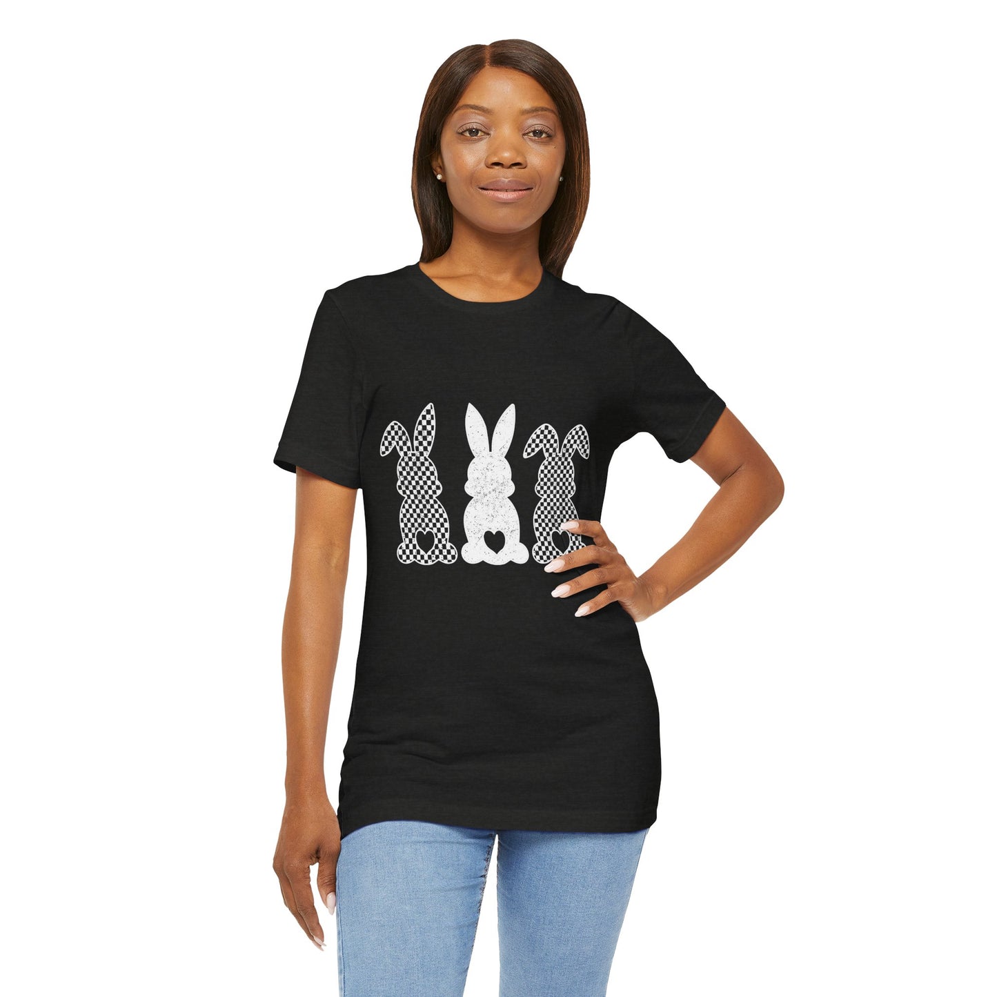 Cute Bunny Love Unisex Jersey Tee for Spring Celebrations
