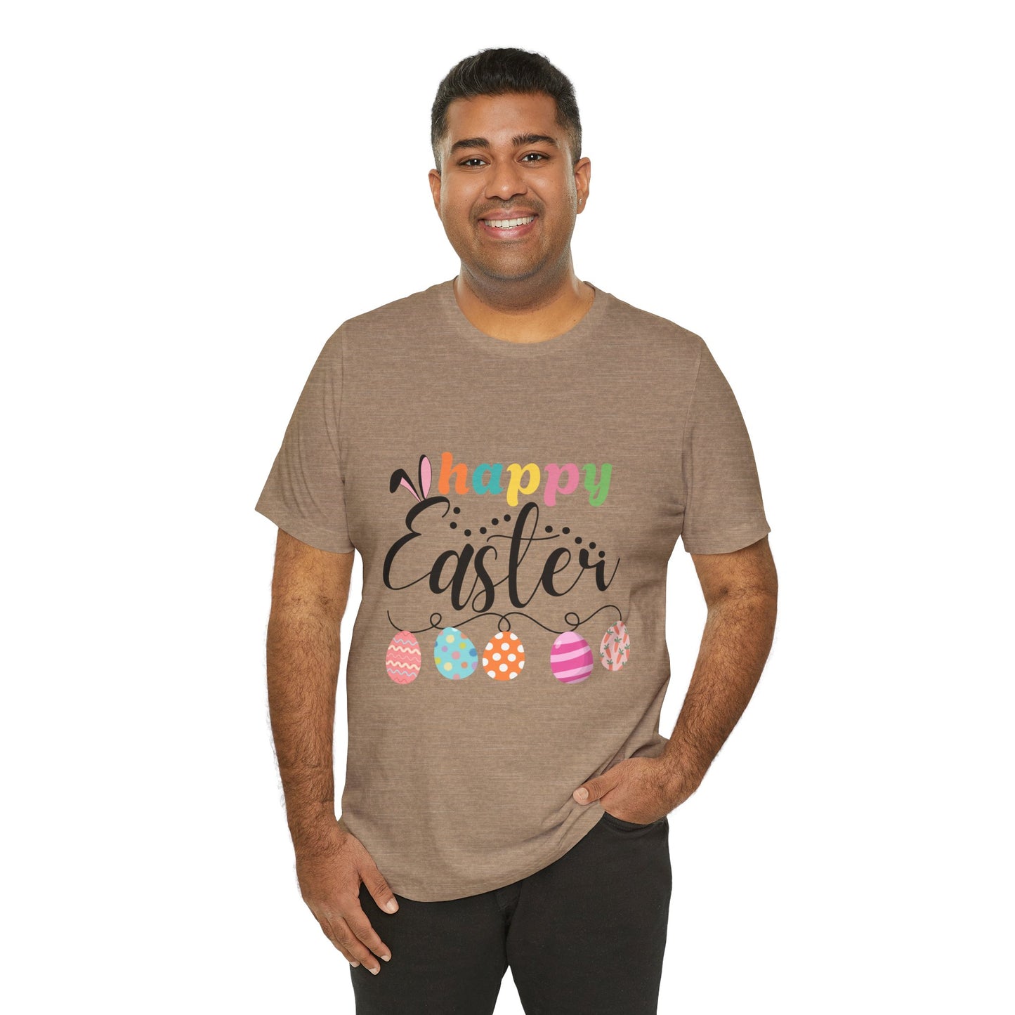 Happy Easter Unisex Jersey Tee - Celebrate Spring with Festive Style