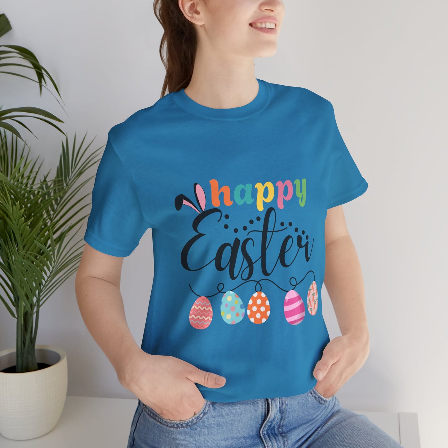 Happy Easter Unisex Jersey Tee - Celebrate Spring with Festive Style