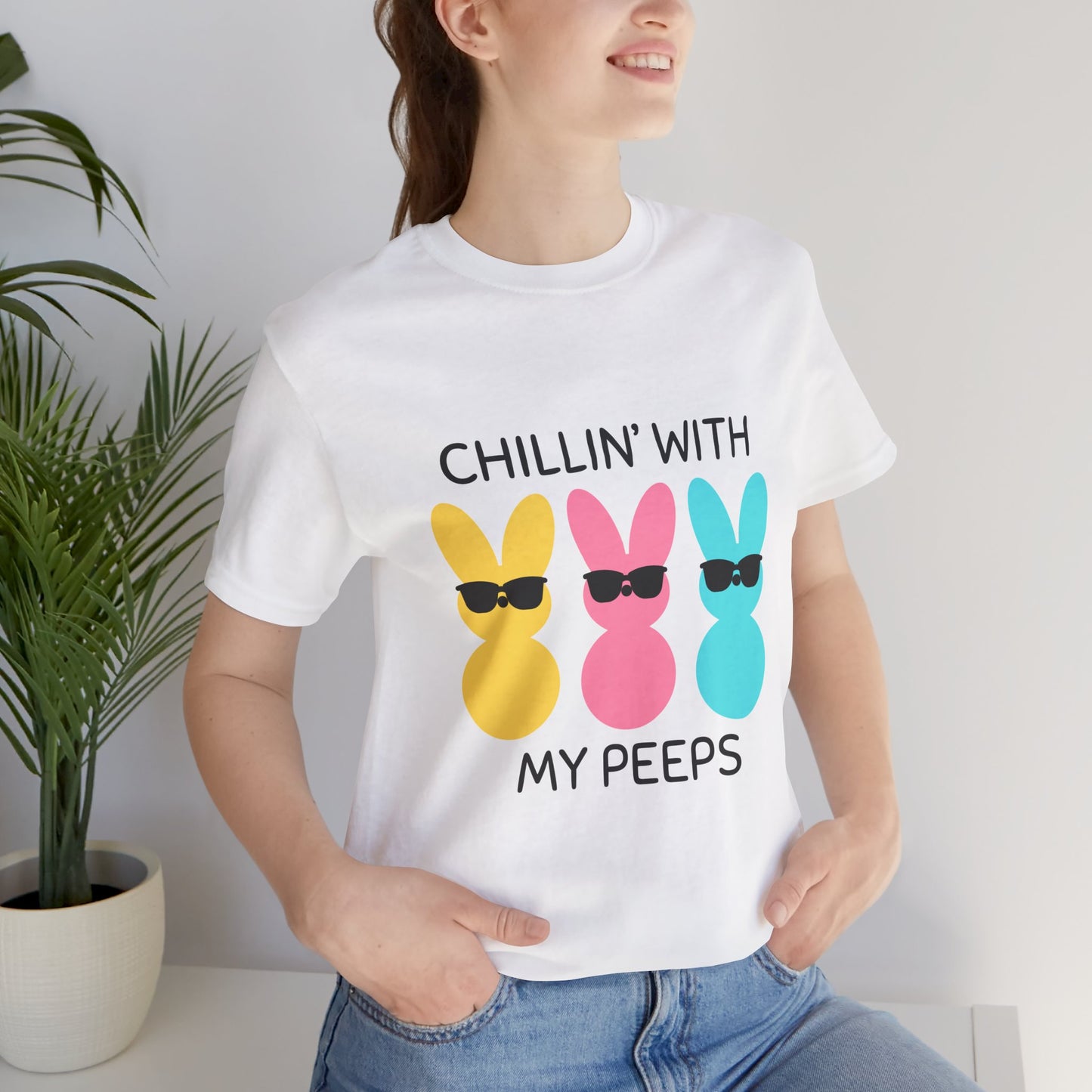Cool Bunny Graphic Tee – Chillin' with My Peeps