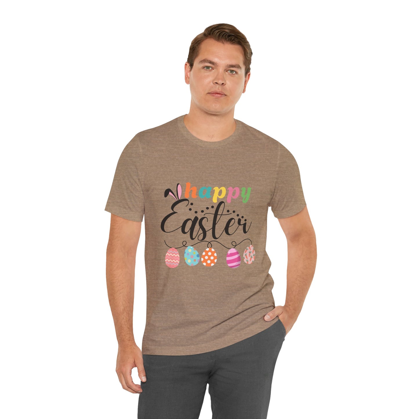 Happy Easter Unisex Jersey Tee - Celebrate Spring with Festive Style