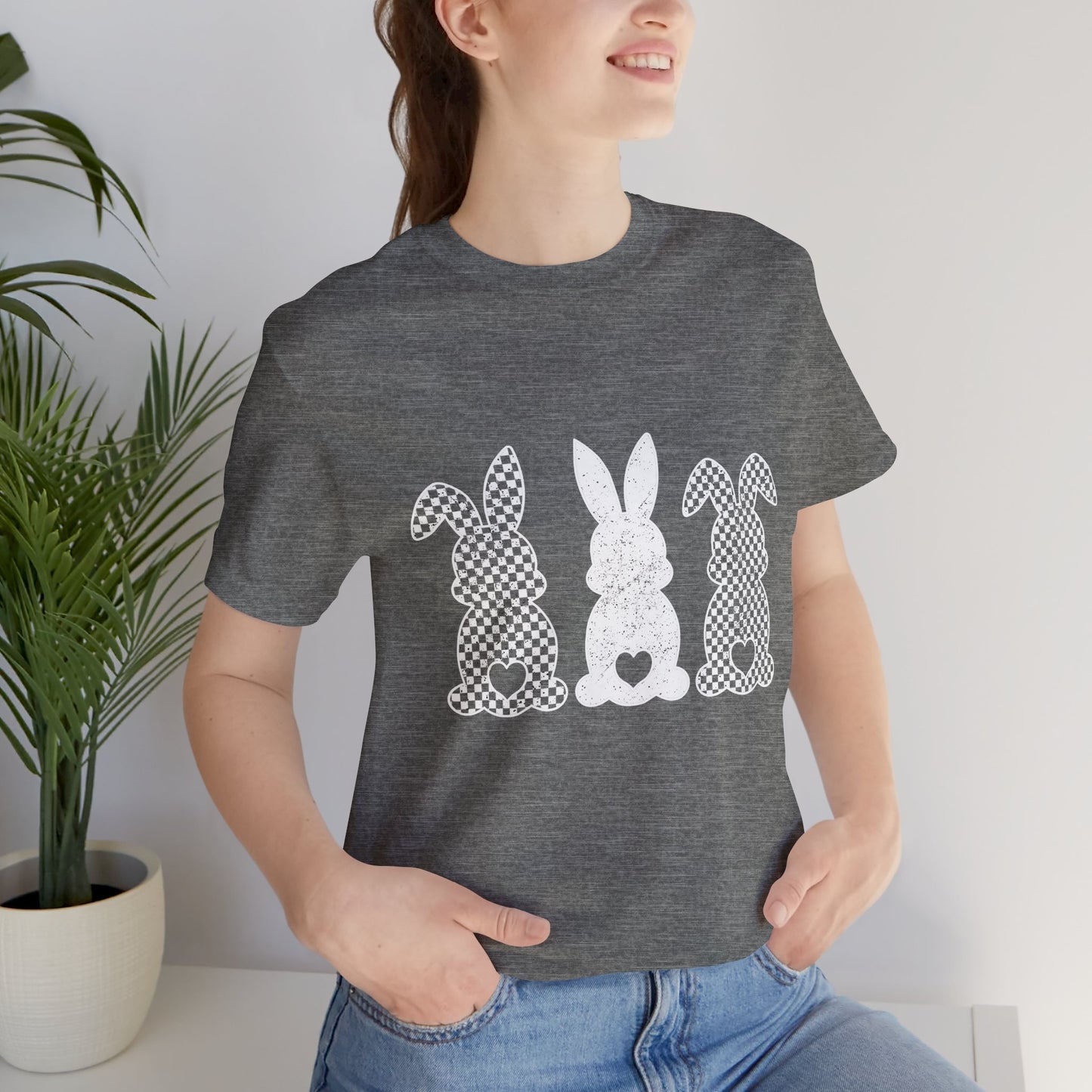 Cute Bunny Love Unisex Jersey Tee for Spring Celebrations
