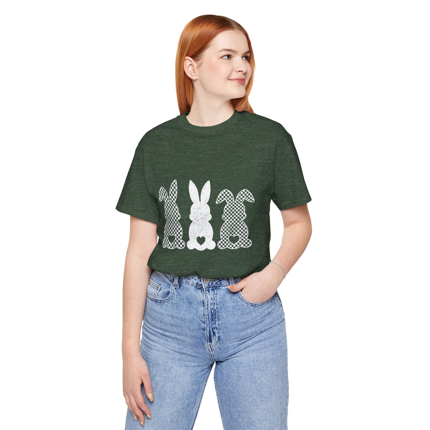 Cute Bunny Love Unisex Jersey Tee for Spring Celebrations