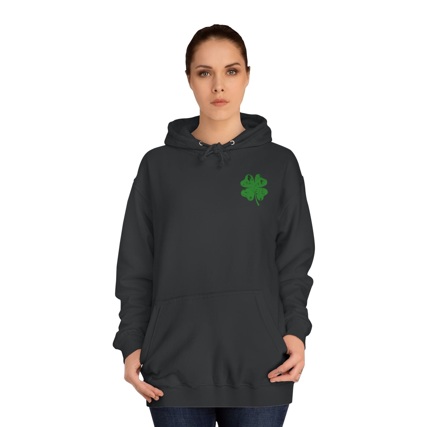 St. Patrick's Day Unisex College Hoodie with Shamrock Design