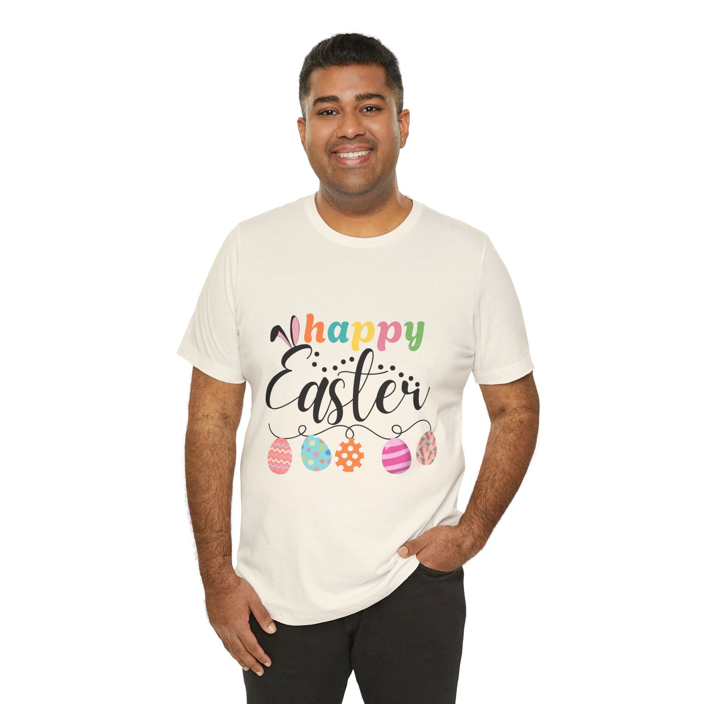 Happy Easter Unisex Jersey Tee - Celebrate Spring with Festive Style