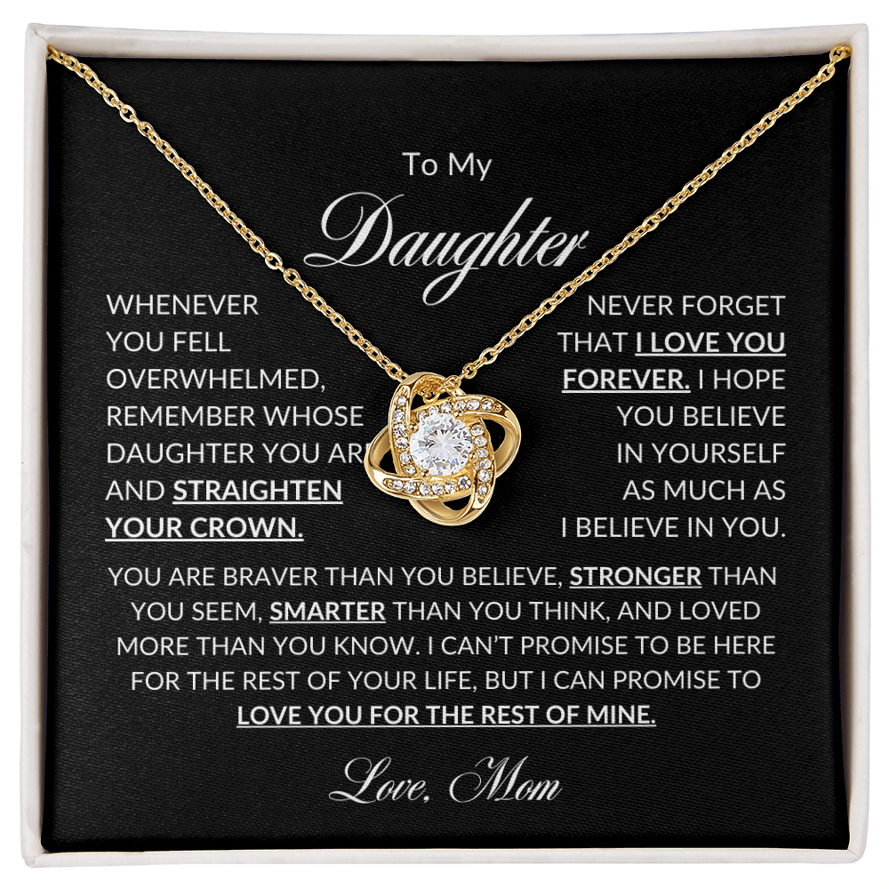 To My Daughter Love Mom | Love Knot Necklace