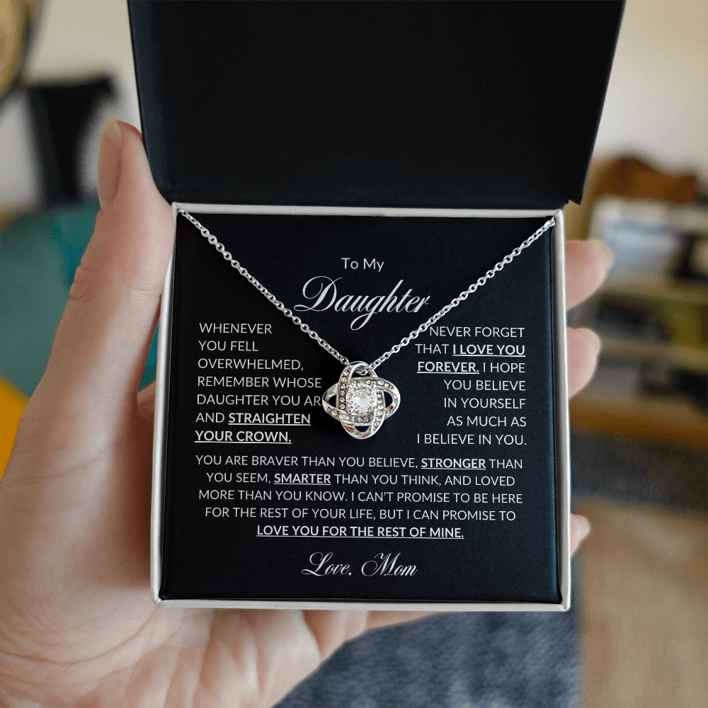 To My Daughter Love Mom | Love Knot Necklace
