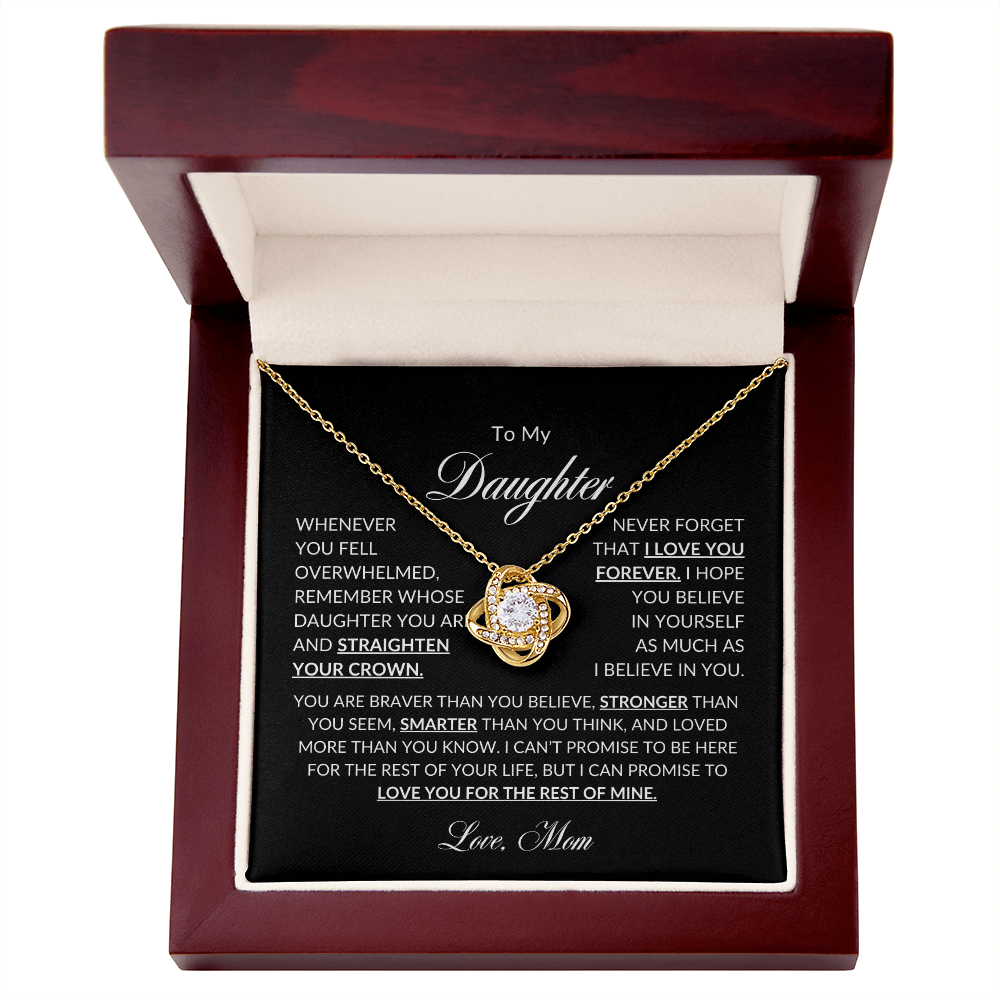 To My Daughter Love Mom | Love Knot Necklace