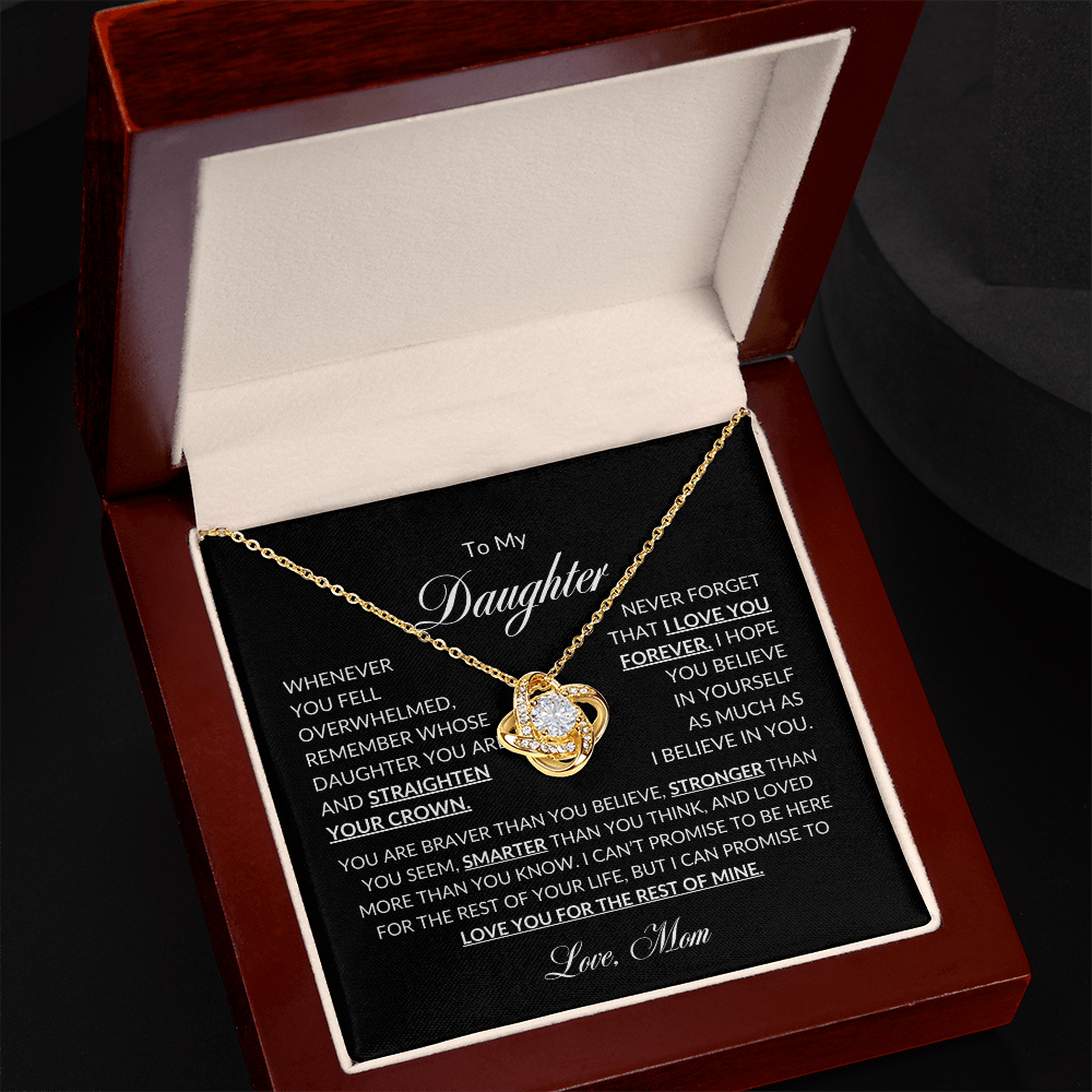 To My Daughter Love Mom | Love Knot Necklace