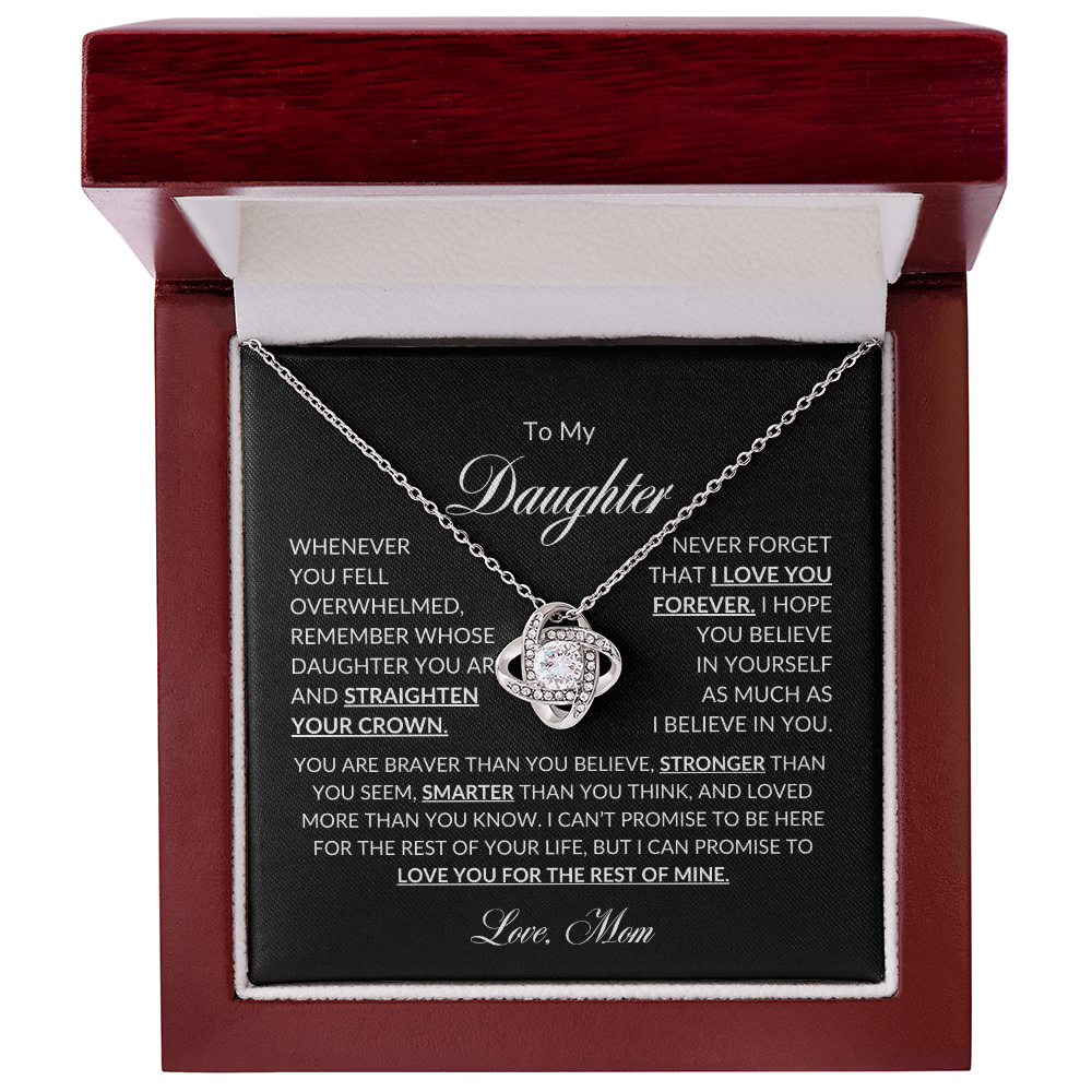 To My Daughter Love Mom | Love Knot Necklace
