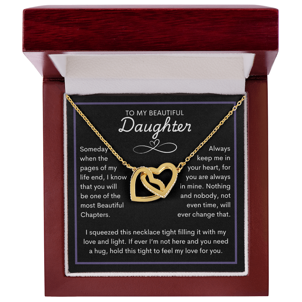 To My Beautiful Daughter | Interlocking Heart Necklace