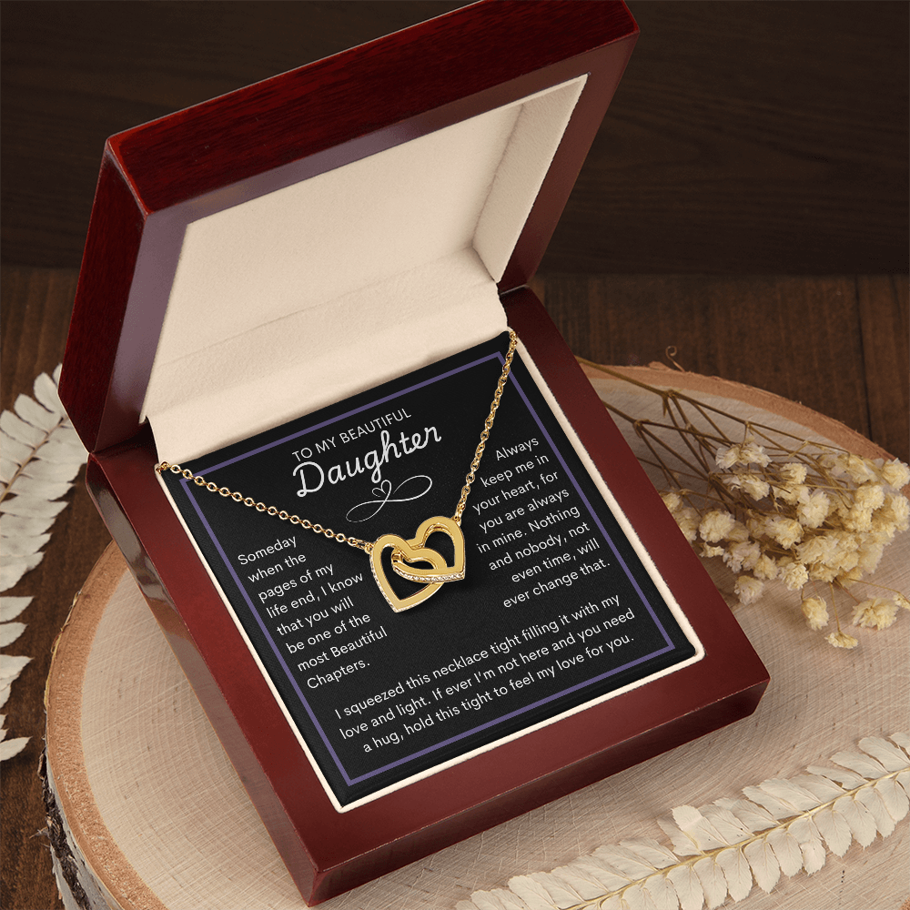 To My Beautiful Daughter | Interlocking Heart Necklace