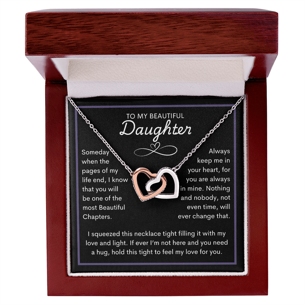 To My Beautiful Daughter | Interlocking Heart Necklace