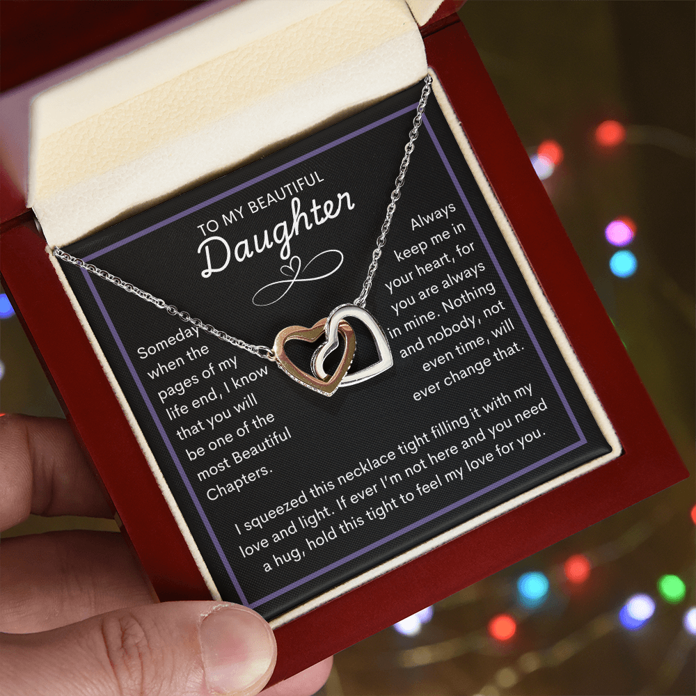 To My Beautiful Daughter | Interlocking Heart Necklace