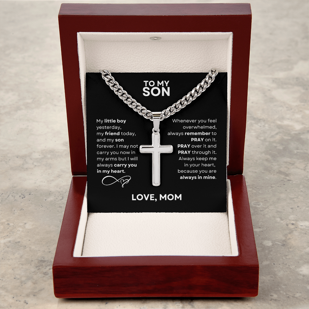 To My Son Love Mom | Cuban Link Cross