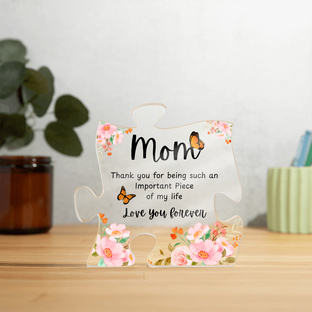 Charming Acrylic Flower Puzzle Plaque - Perfect Gift for Mom from Daughter or Son
