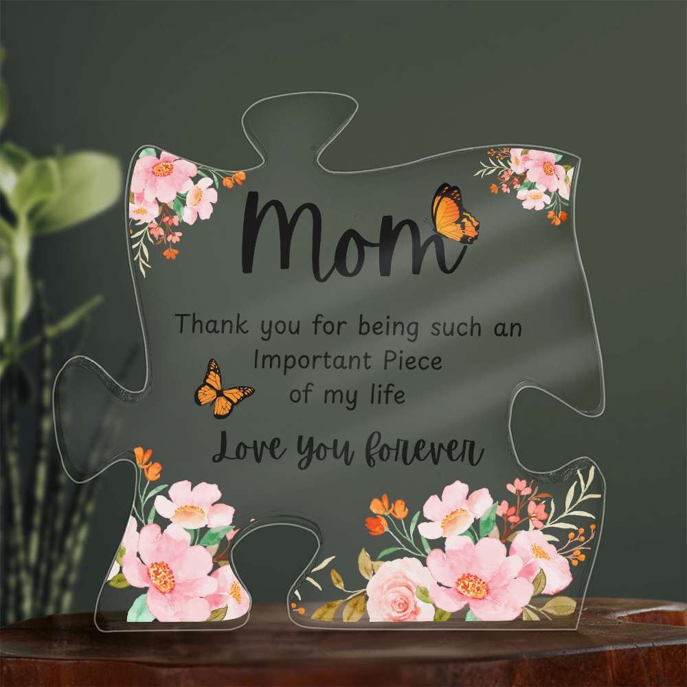 Charming Acrylic Flower Puzzle Plaque - Perfect Gift for Mom from Daughter or Son