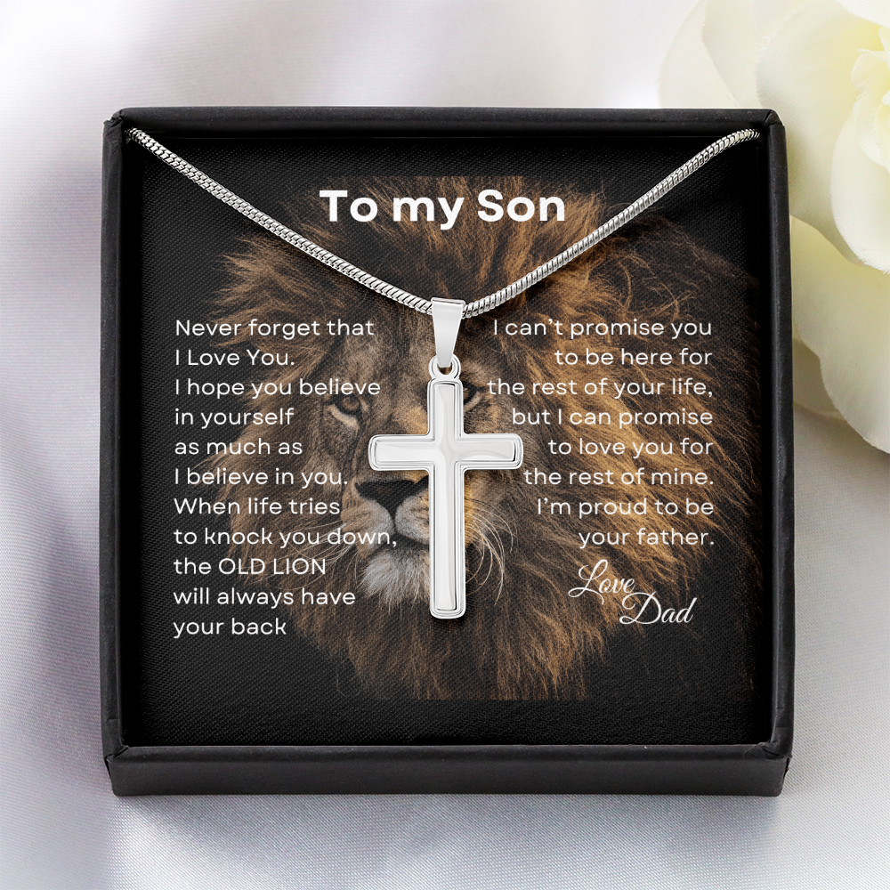 To My Son Love Dad | Artisan Cross Necklace