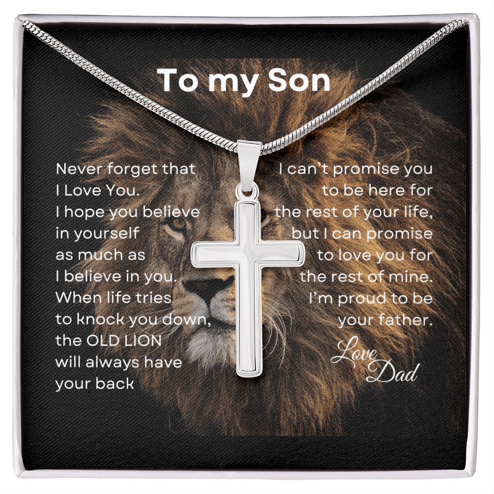 To My Son Love Dad | Artisan Cross Necklace