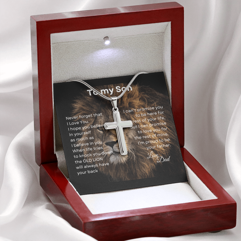 To My Son Love Dad | Artisan Cross Necklace