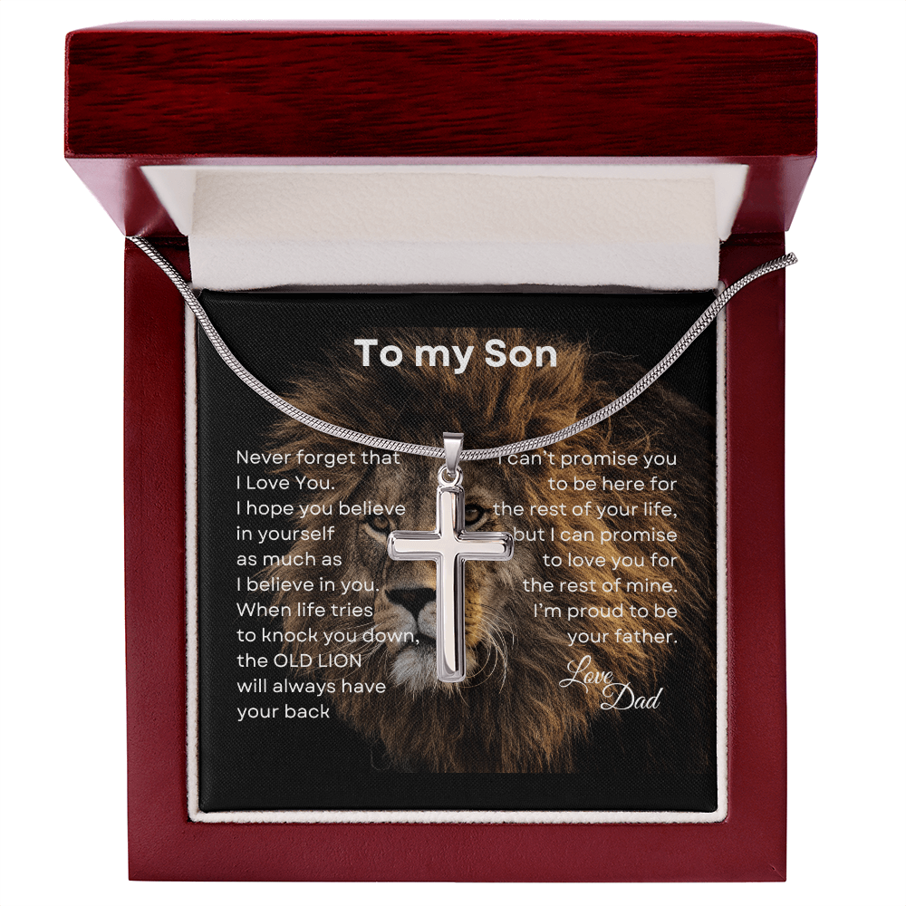 To My Son Love Dad | Artisan Cross Necklace