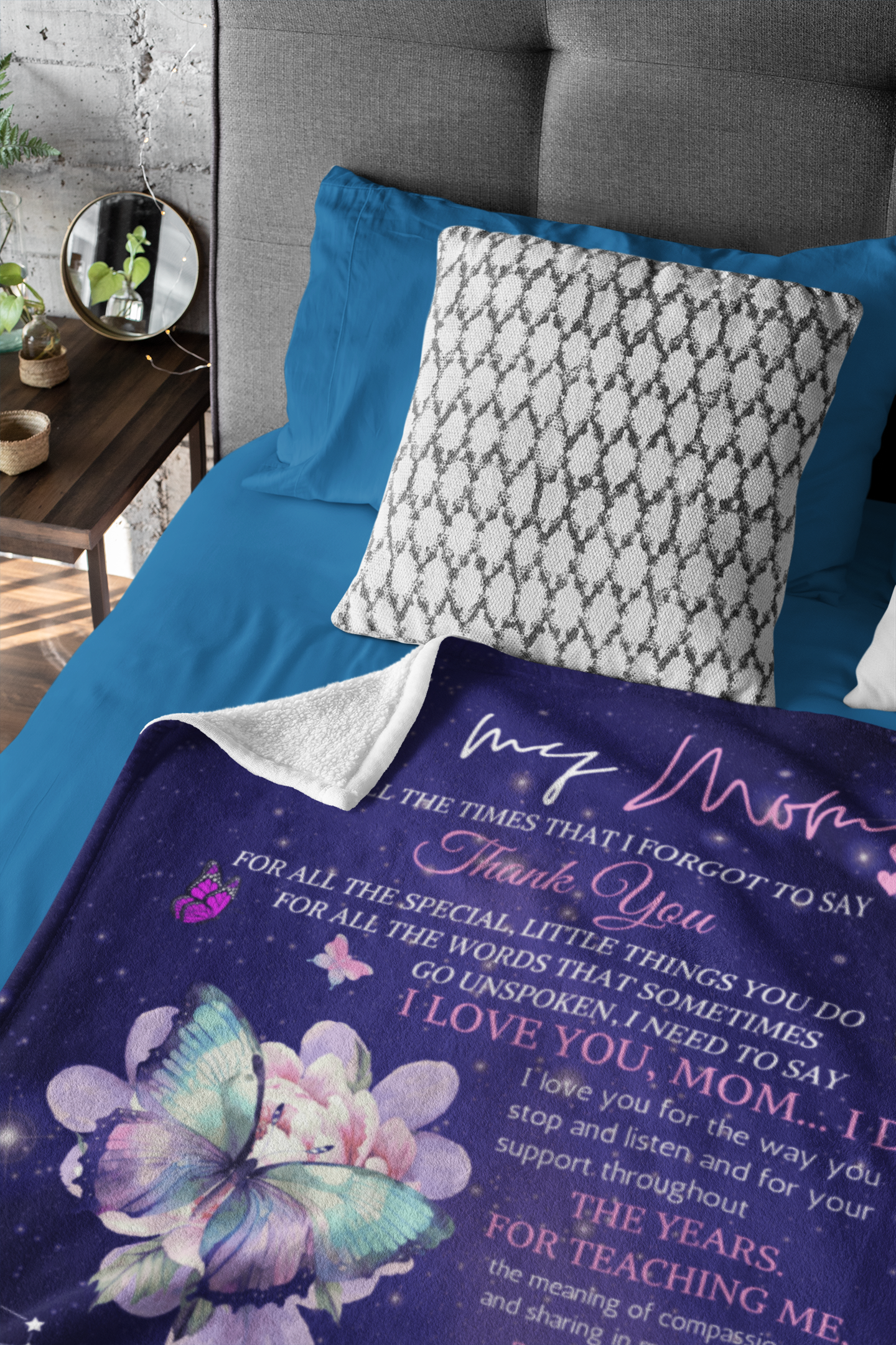 A Letter to Mom Blanket, Butterfly Blanket 30"x40"
