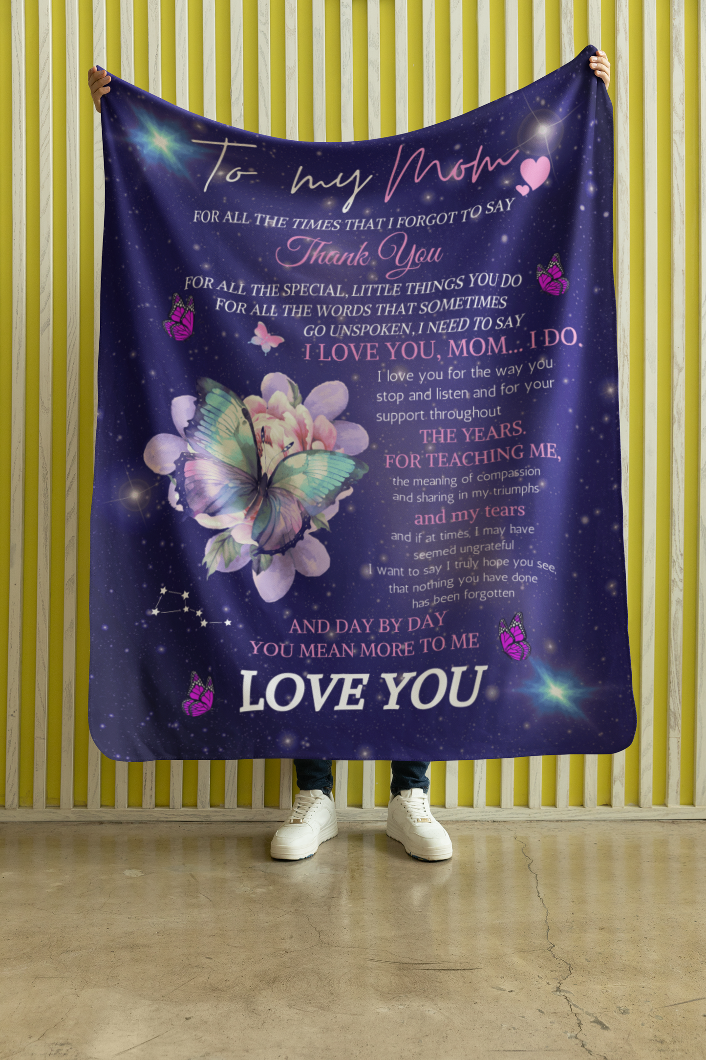 A Letter to Mom Blanket, Butterfly Blanket 30"x40"