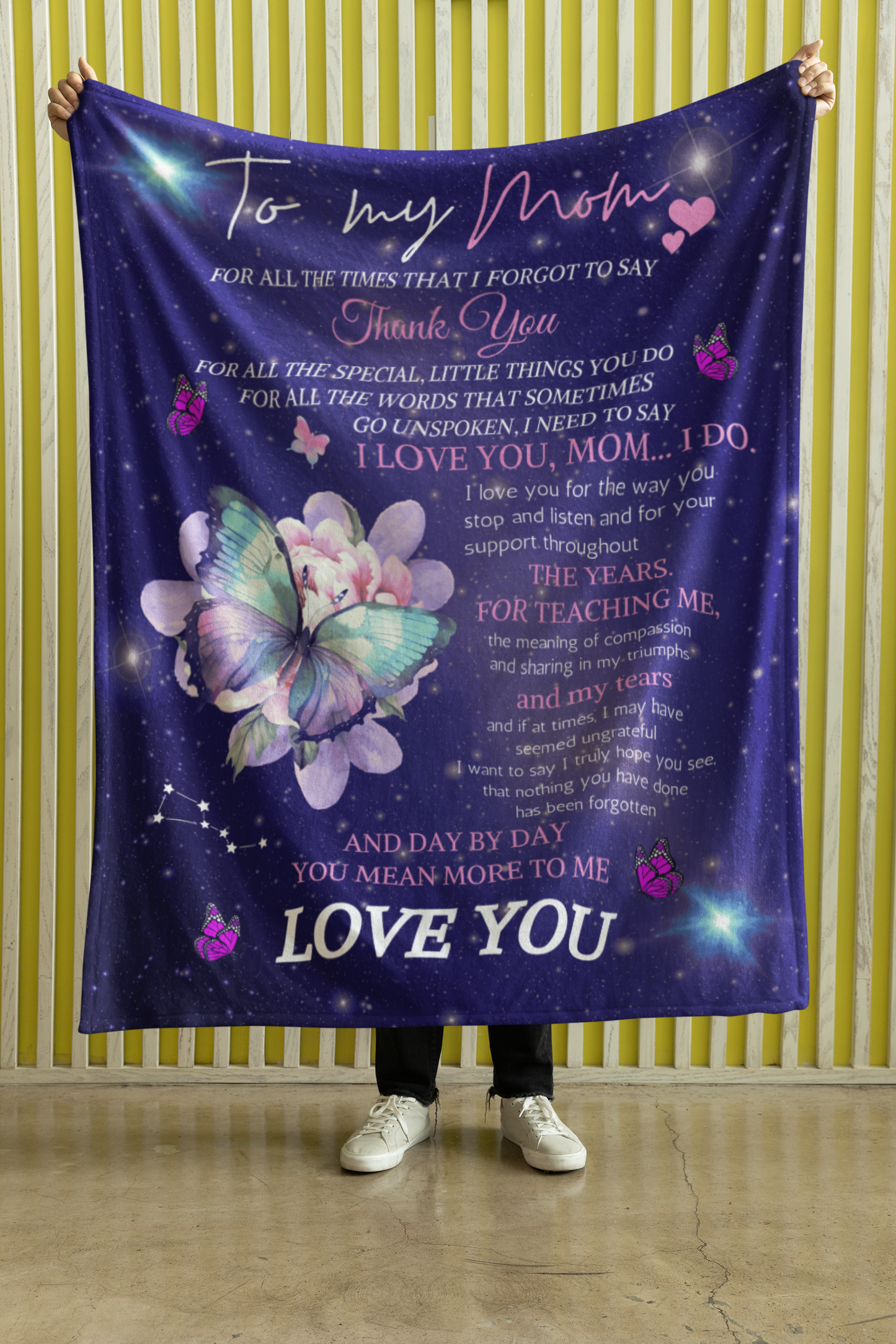 A Letter to Mom Blanket, Butterfly Blanket 30"x40"