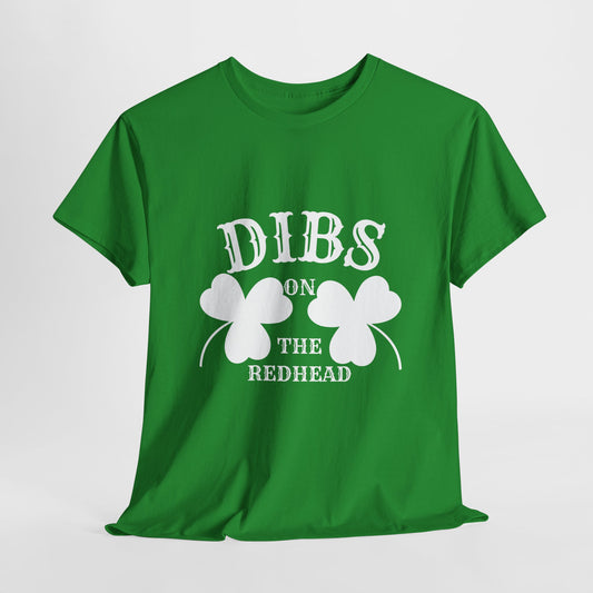 St. Patrick's Day Unisex Tee - 'Dibs on the Redhead Clovers'