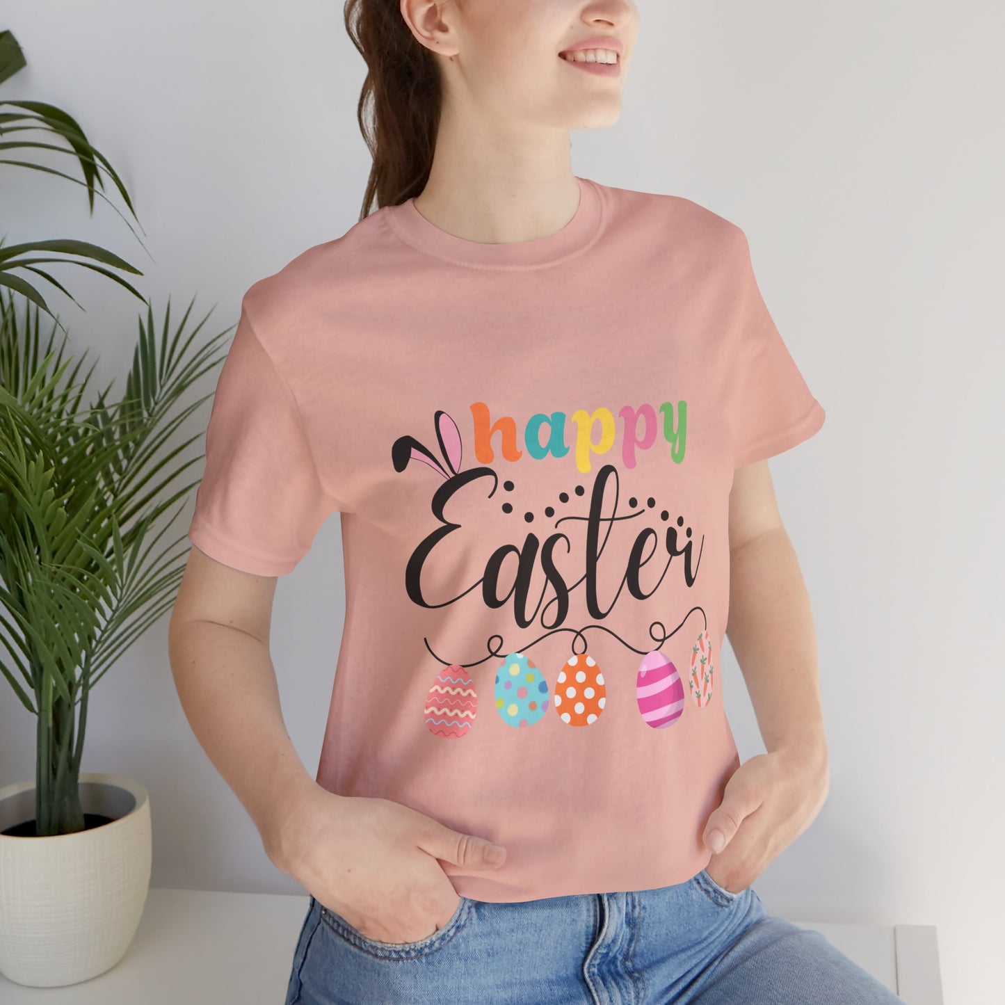Happy Easter Unisex Jersey Tee - Celebrate Spring with Festive Style
