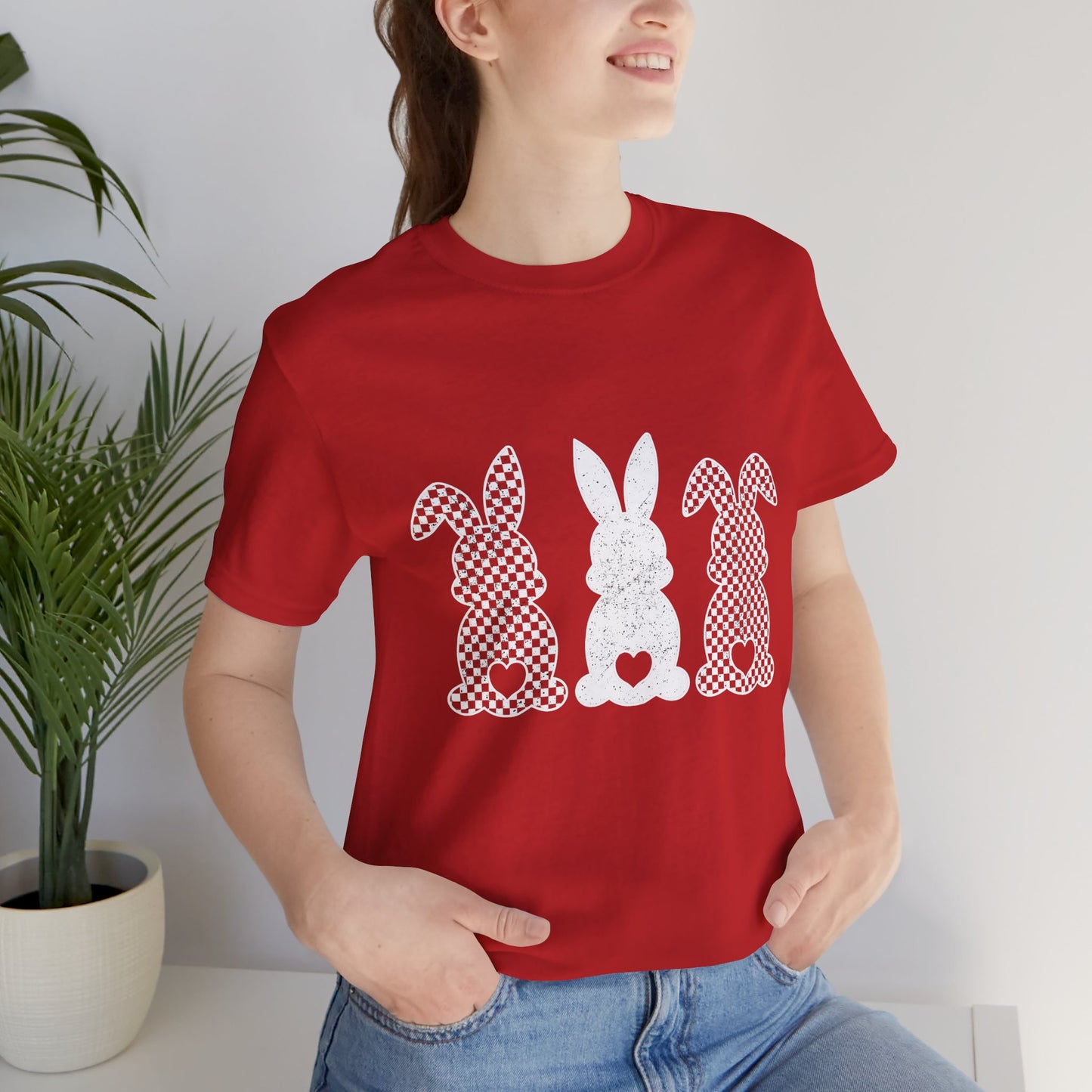 Cute Bunny Love Unisex Jersey Tee for Spring Celebrations