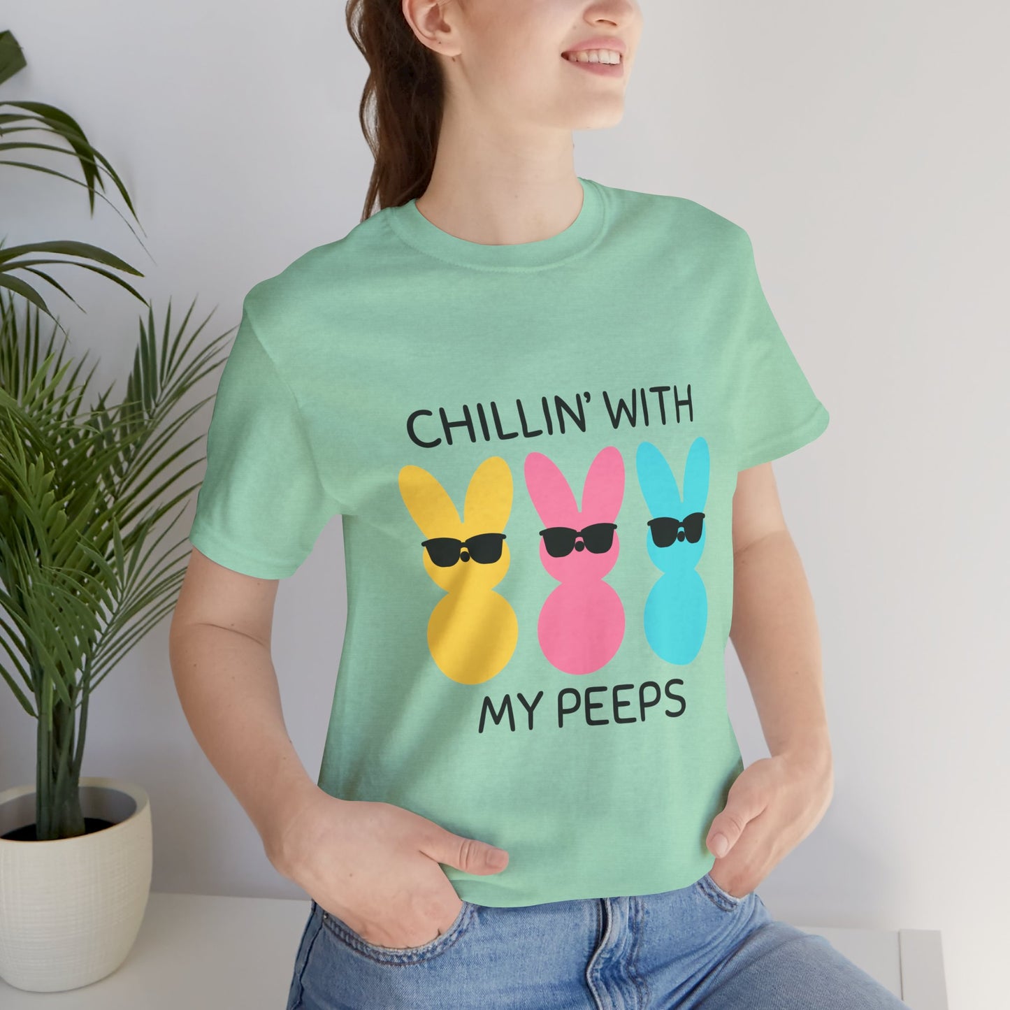 Cool Bunny Graphic Tee – Chillin' with My Peeps