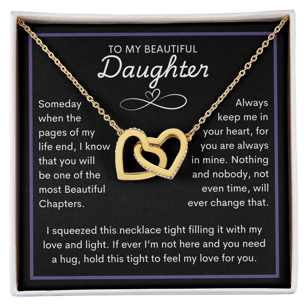 To My Beautiful Daughter | Interlocking Heart Necklace