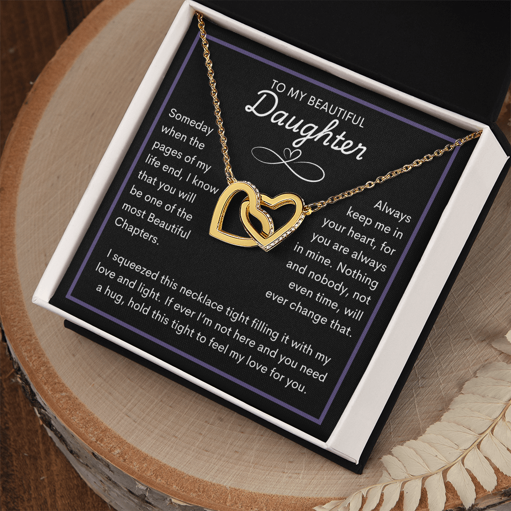 To My Beautiful Daughter | Interlocking Heart Necklace
