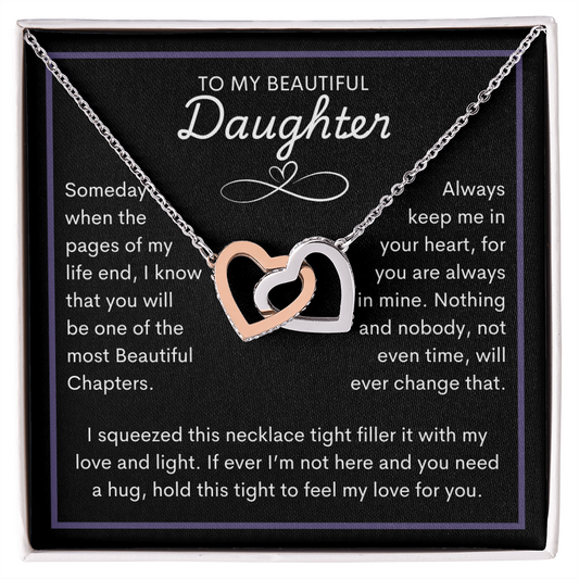 To My Beautiful Daughter | Interlocking Heart Necklace