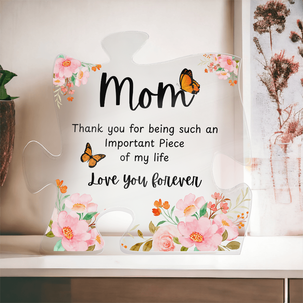 Charming Acrylic Flower Puzzle Plaque - Perfect Gift for Mom from Daughter or Son
