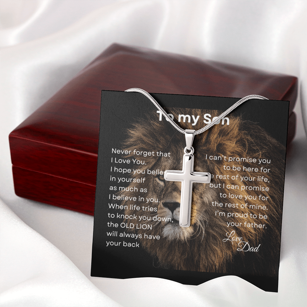 To My Son Love Dad | Artisan Cross Necklace