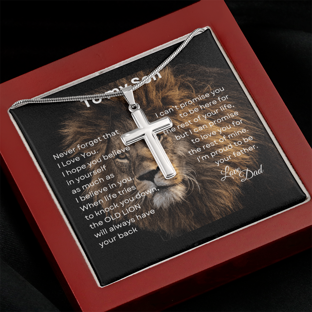 To My Son Love Dad | Artisan Cross Necklace